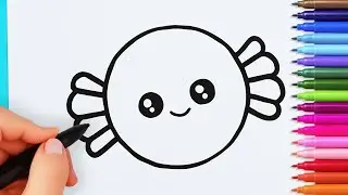 How to draw kawaii candy easy | Drawing and coloring kawaii candy