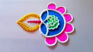 New Diya rangoli for Diwali 🪔🪔. simple Diwali rangoli 🎇. Easy rangoli design. Rangoli designs.