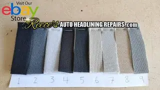 A CLOSE UP VIEW OF OUR 9 CAR HEADLINER FABRICS