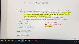Law of Sines - Ambiguous Case - Part 1