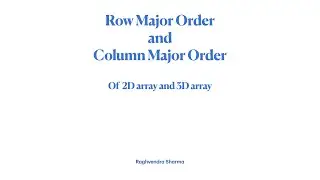 RMO and CMO for 2D and 3D array
