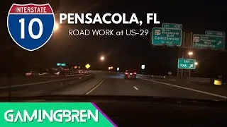 I-10 East at US-29 NIGHT TIME - Road Work in Pensacola!