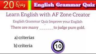 English Grammar Quiz। Improve your English । AF Zone Creator