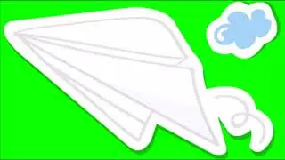 paper airplane green screen image
