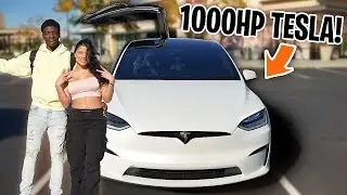 Playboy Model Rides in Tesla Plaid *INSANE LAUNCHES*