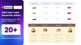 BWD Data Table Elementor addon tutorial