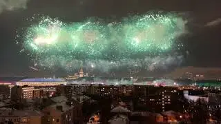 Military day fireworks in Moscow