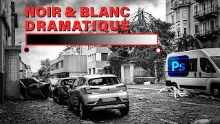 Un noir et blanc dramatique avec le dégradé sur Photoshop