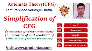 Simplification of CFG (Elimination of Unit,Null and Useless Production  in CFG)