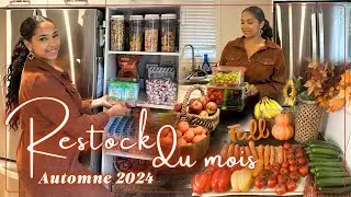 🛒mon RESTOCK du mois pour une famille de 5 + RANGEMENT du frigo et placards ✨