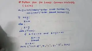 python program to find the LCM of two numbers/python language easy programs @ easy learning computer