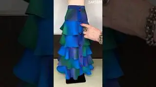 Юбка в пол с ярусными воланами.