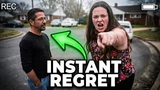 Karen Freaks Out And Spits On Neighbor! #karen #drama #trending