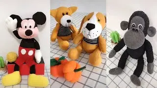 How to Make a Sock Doll-6 Animal Dolls From Socks