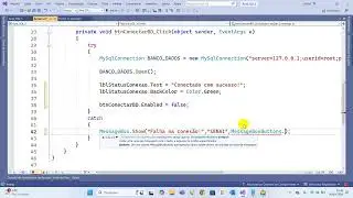 Criando um projeto com C# e MYSQL - Parte 2