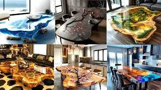 Epoxy Resin Dinning Table,Resin Drawing Room Table,Wooden Furniture, Epoxy Resin Wooden Furniture,
