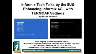 Informix TechTalk Enhancing Informix 4GL with TERMCAP Settings by Lester Knutsen
