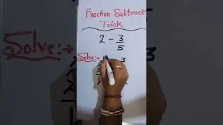 Fraction subtraction trick|Fraction kaise kare|maths trick|