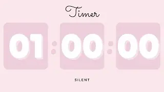 🌸 1 Hour Silent Timer with Cute Ending Alarm | Pastel Pink Timer