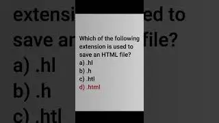 HTML MCQ|| Which extension is used to save an HTML file? #5
