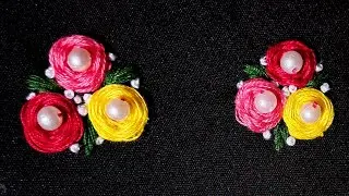 woven wheel Rose | woven wheel stitch | spider web stitch | spider web rose Embroidery tutorial