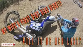 My wife's first time riding a dirt bike... there will be blood!