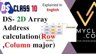 DS 10-2D Arrays-Memory address calculation Row major and column major ordering