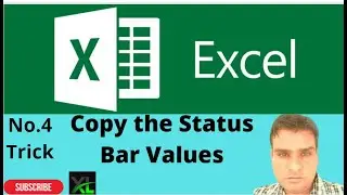 How to use or copy values from Status Bar in Microsoft Excel sheet?