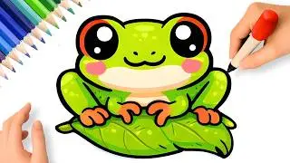 HOW TO DRAW A CUTE FROG EASY AND FAST STEP BY STEP 🐸💚