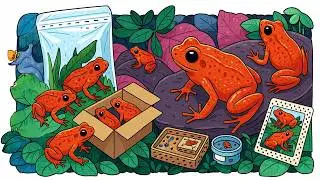Распаковка редкостно крутых лягух! Из Флориды в Калифорнию за 1 ночь.