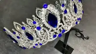 Crown with blue crystals