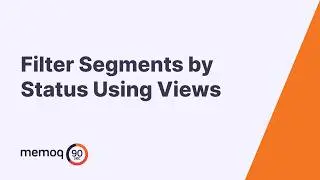 Filter Segments by Status Using Views - memoQ in 90 seconds #12