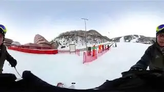 Skiing in North Korea - Ricoh Theta S - 360° footage
