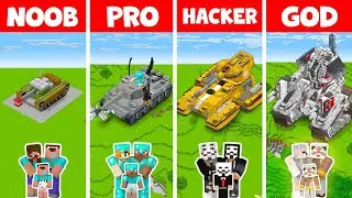Minecraft FAMILY TANK CHALLENGE - NOOB vs PRO vs HACKER vs GOD / Animation
