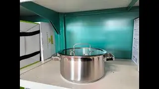 Огляд каструлі Maestro MR 3514-20 об'ємом 3,8 літри, з прямою стінкою та прямою скляною кришкою