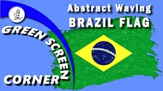 ABSTRACT BRAZIL FLAG Green Blue Screen Corner Chroma Key Animation Free Hino Nacional Brasileiro
