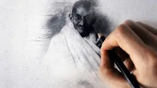 How To Draw Mahatma Gandhi Drawing Step By Step | Mahatma Gandhi Drawing Pencil Sketch