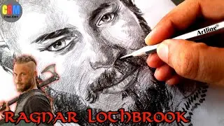 Ragnar Lothbrook Pencil portrait|Vikings fan art|Portrait sketch