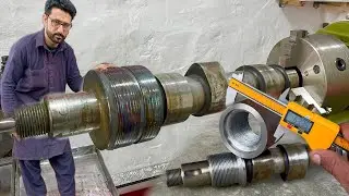 Truck engine bad camshaft size repairing | Camshaft bushings size restoration amazing work my shop