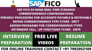 SAP FICO S4 HANA REAL-TIME SCENARIO CORRESPONDENCE CONFIGURATIONS PERIODIC PROCESSING FOR AP & AR