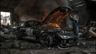ASMR Car Restoration – Full Rebuild of a Burned Mazda RX-7 FD3S (From Junk to Brand New)