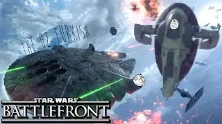 Battlefront: Fighter Squadron ---millennium falcon glitch gameplay-- OP as fuck
