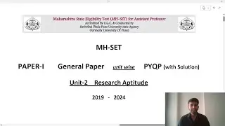 MH-SET (Paper-1) Unit-2 Research Aptitude | PYQPs