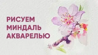 🌸 РИСУЕМ МИНДАЛЬ АКВАРЕЛЬЮ! 🌸 Бесплатный мастер-класс