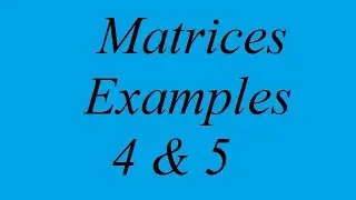 Matrices Examples 4 & 5