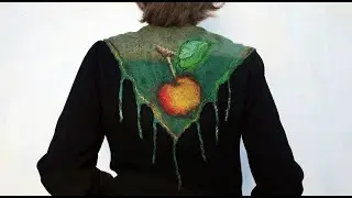 Workshop: Felting a scarf on gauze. Summer felting. Painting with viscose.