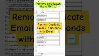 Remove Duplicate Emails in Seconds with Excel! | UNIQUE Function Explained ⚡
