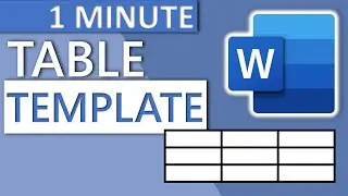 Make Table Template in Word (2020)
