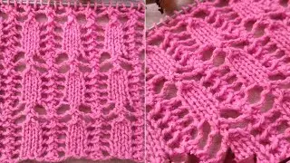 Французский ажур на спицах🧶❤️ knitting pattern.