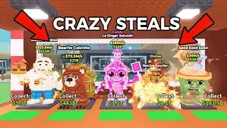 BEST STEALING DAY EVER WHILE SERVER HOPPING *CRAZY STEALS* in Steal A Brainrot